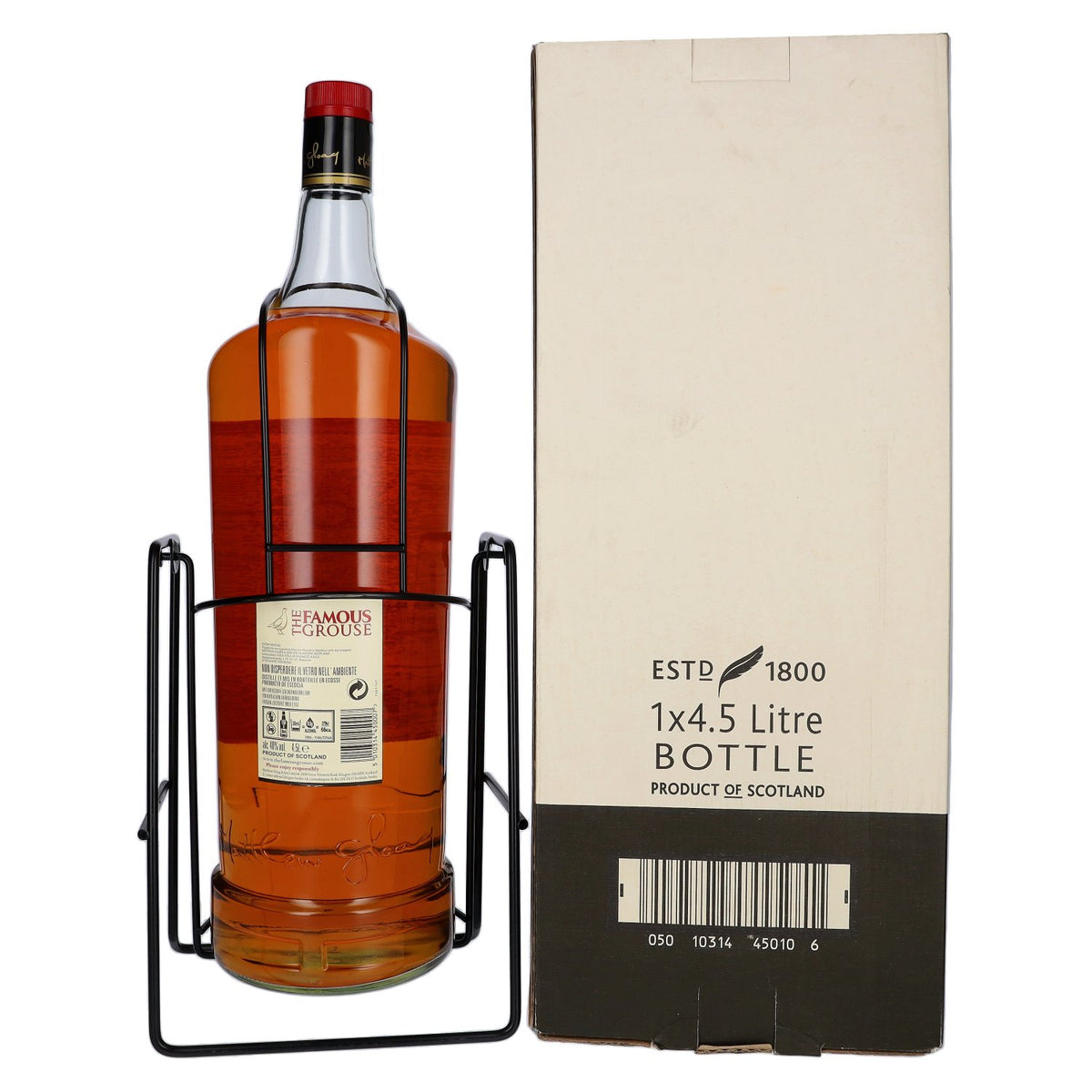 The Famous Grouse Blended Scotch Whisky 40% Vol. 4,5l in Geschenkbox mit Schwenkständer