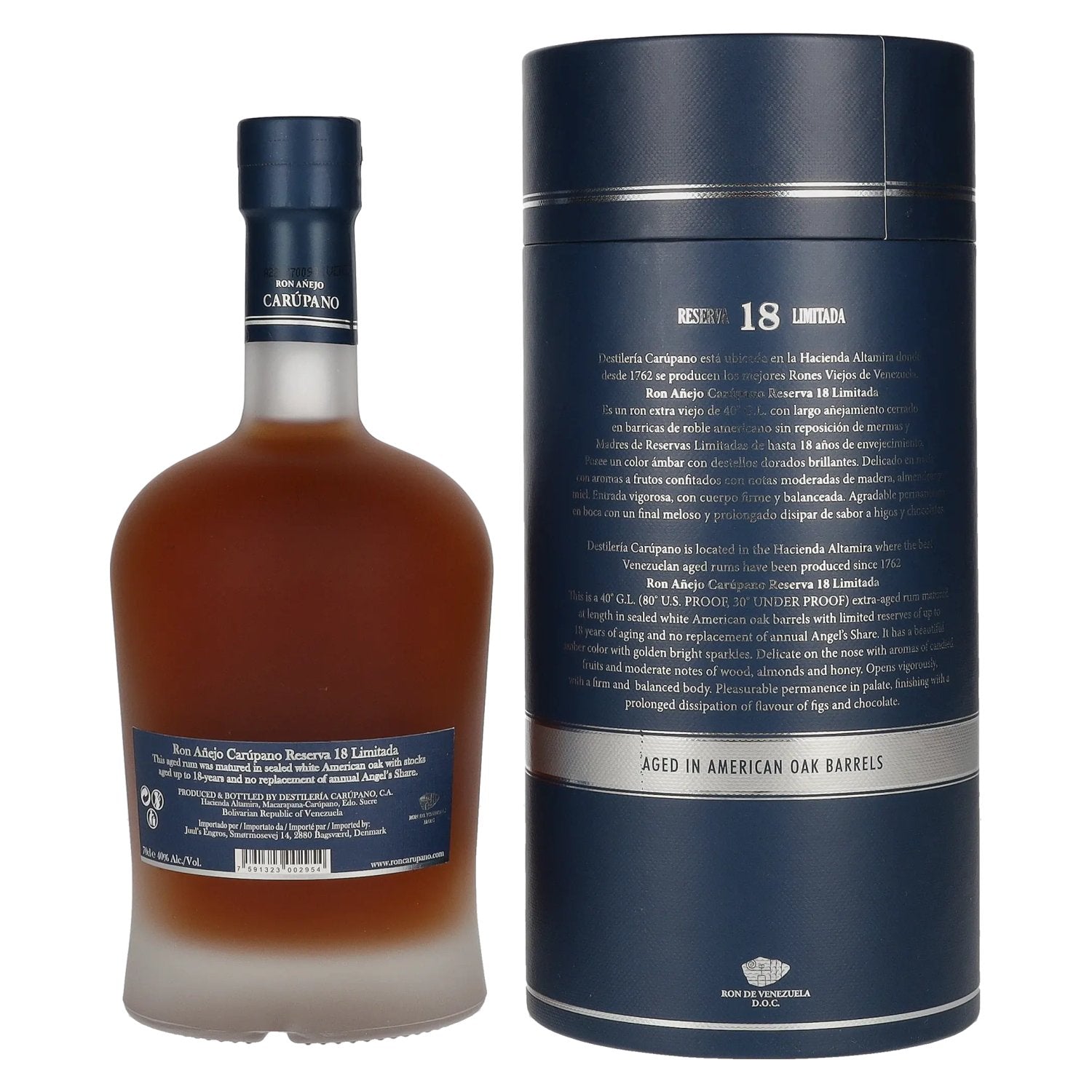 Ron Añejo Carúpano Reserva 18 Limitada 40% Vol. 0,7l in gift box