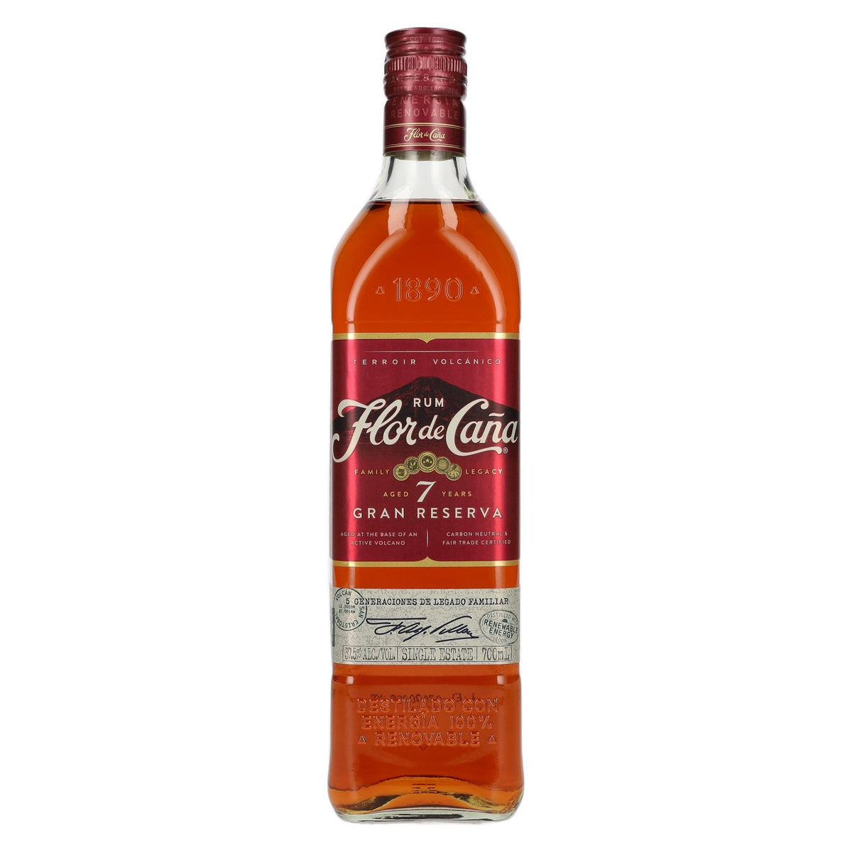 Flor de Caña 7 Years Old GRAN RESERVA Aged Rum 37,5% Vol. 0,7l