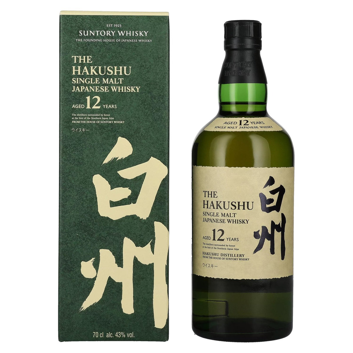 Suntory The Hakushu 12 Years Old Single Malt 43% vol. 0,7 l in geschenkverpakking
