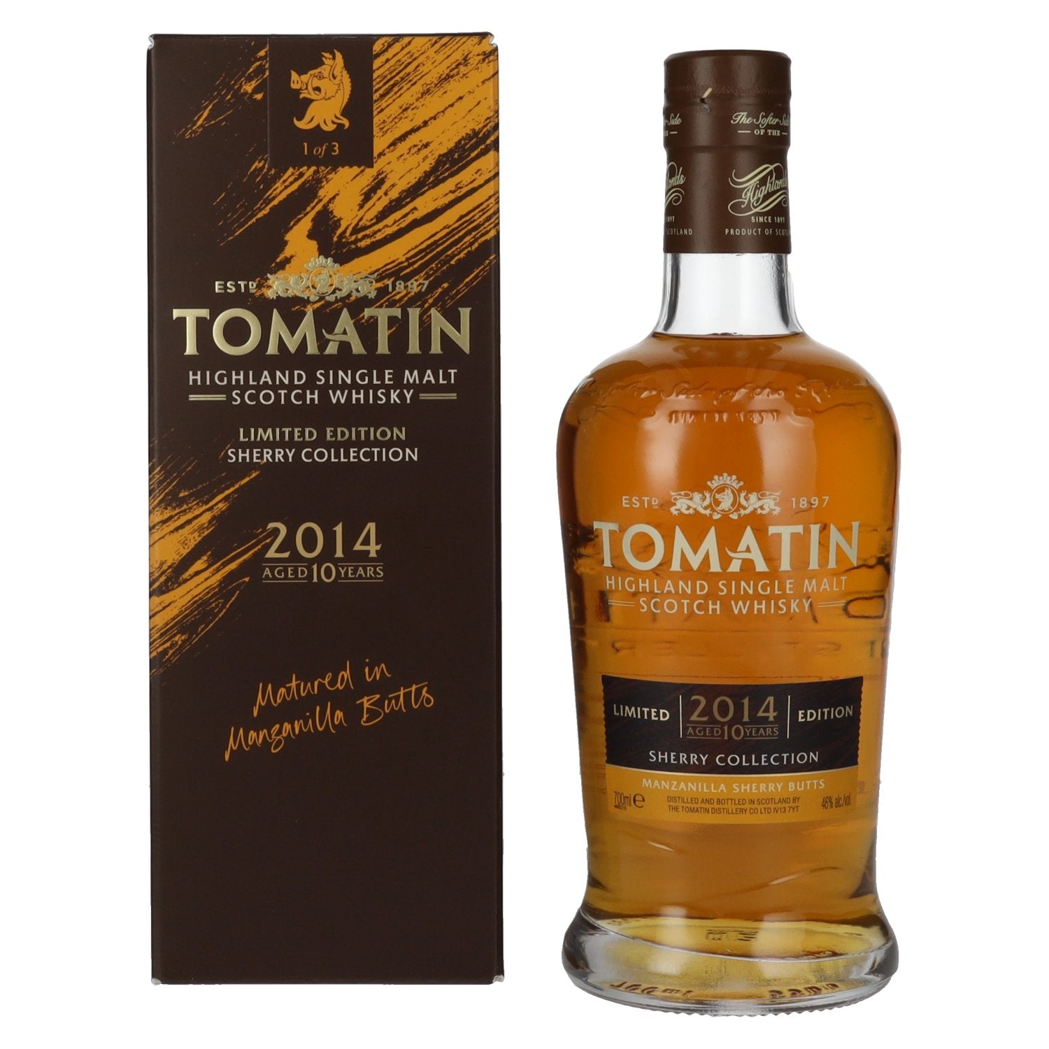Tomatin 10 Years Old SHERRY COLLECTION Manzanilla Sherry Butts Limited Edition 2014 46% Vol. 0,7l in gift box