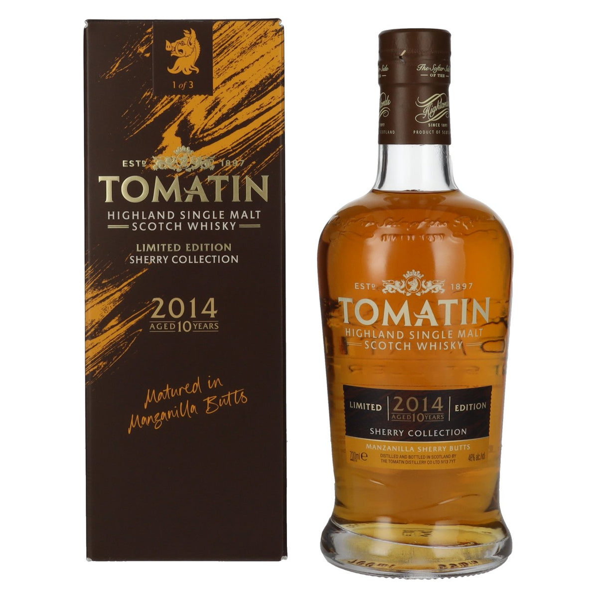 Tomatin 10 Years Old SHERRY COLLECTION Manzanilla Sherry Butts Limited Edition 2014 46% Vol. 0,7l in Geschenkbox
