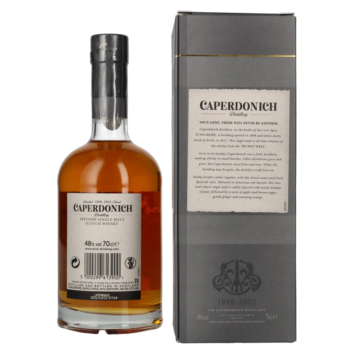 Caperdonich 18 Years Old PEATED Speyside Single Malt Scotch Whisky # 005 48% Vol. 0,7l in Geschenkbox