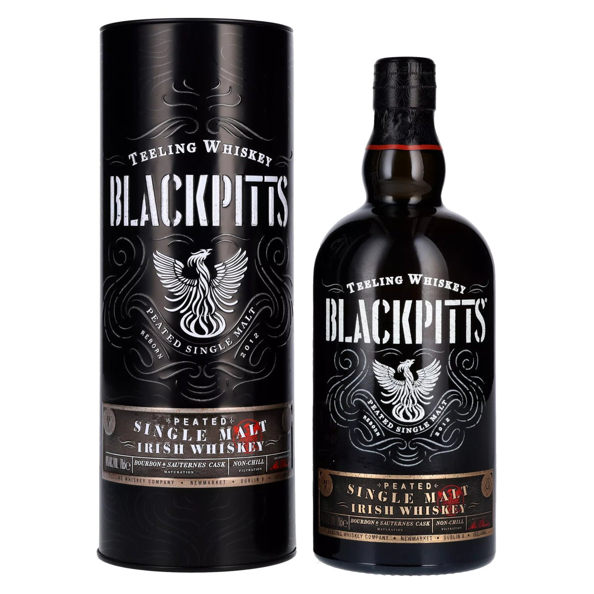 Teeling Whiskey BLACKPITTS PEATED Single Malt Irish Whiskey 46% vol. 0.7l in a tin box
