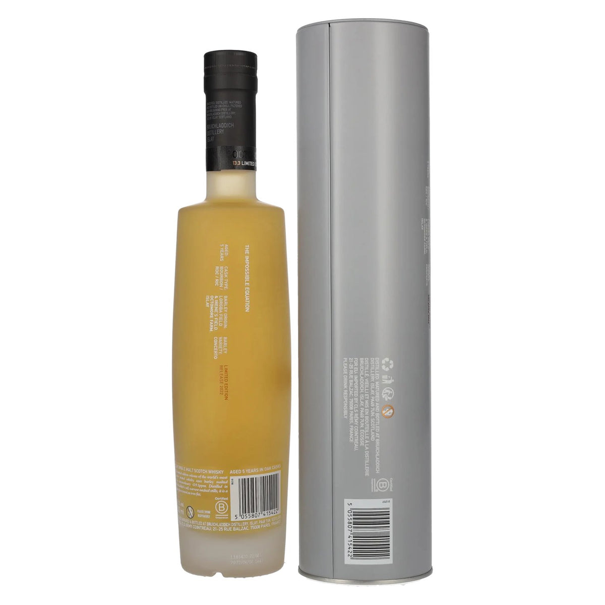 Octomore EDITION : 13.3 Super Heavily Peated Islay Barley 2022 61,1 % vol. 0,7 l dans une boîte en fer-blanc