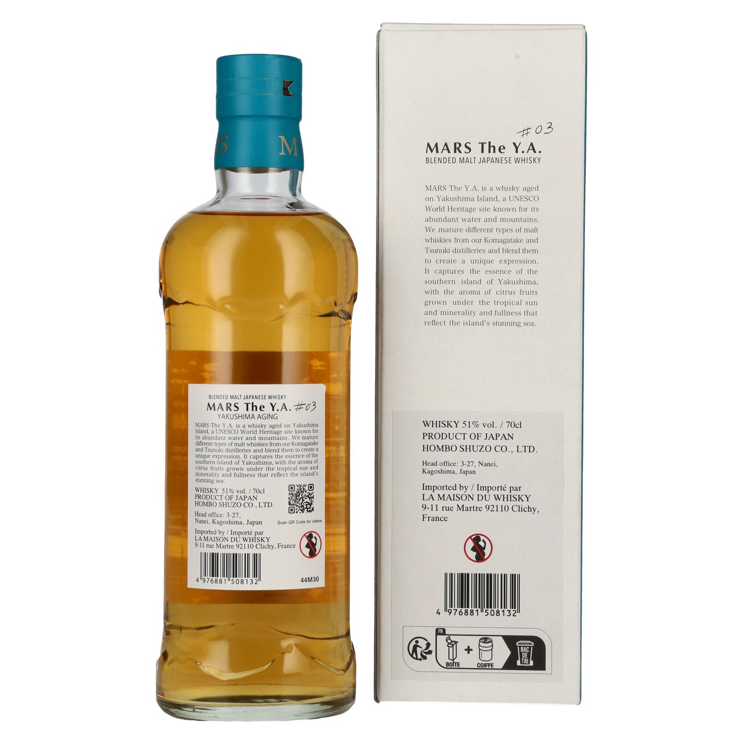 Mars The Y.A. Blended Malt Japanese Whisky # 03 51% Vol. 0,7l en coffret cadeau