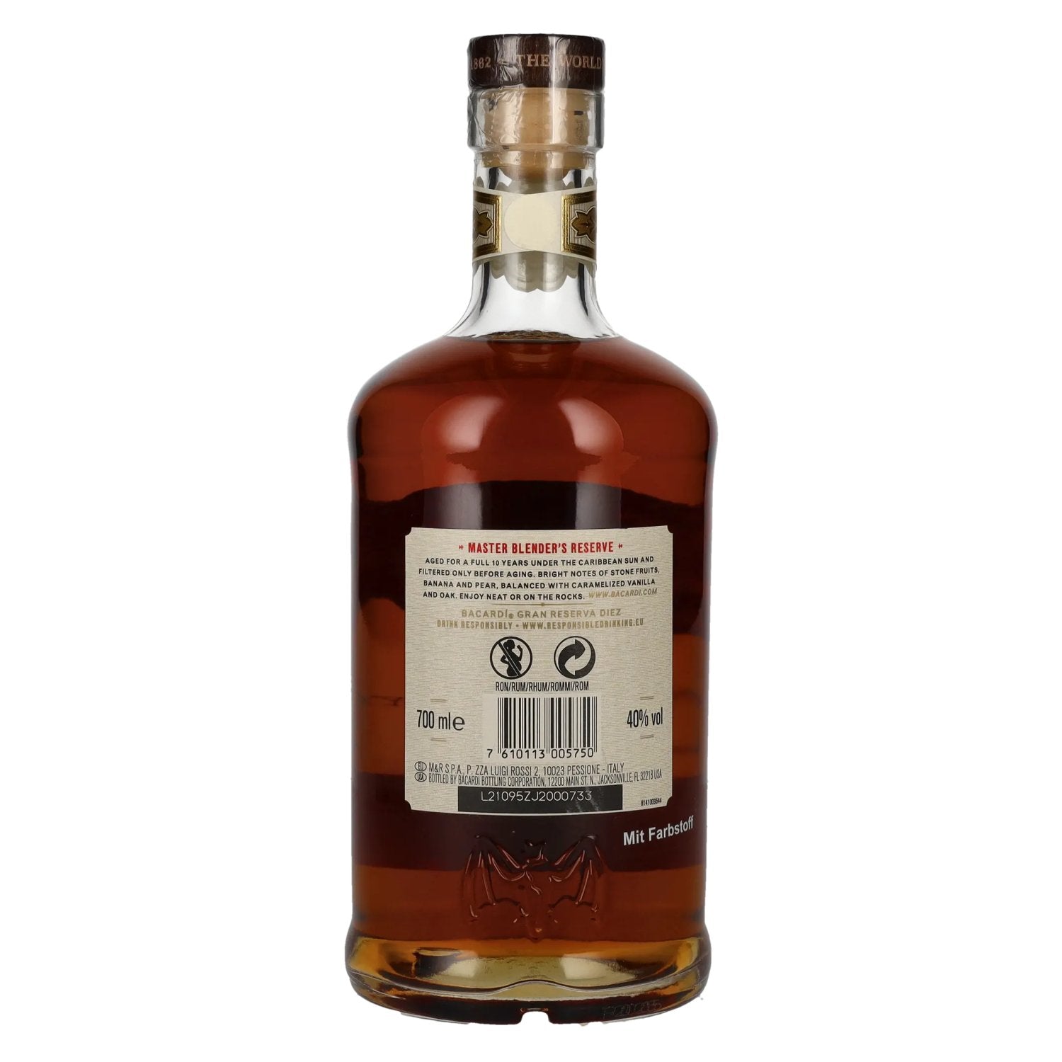 Bacardi 10 Años Gran Reserva Diez Extra Rare Gold Rum 40% Vol. 0,7l