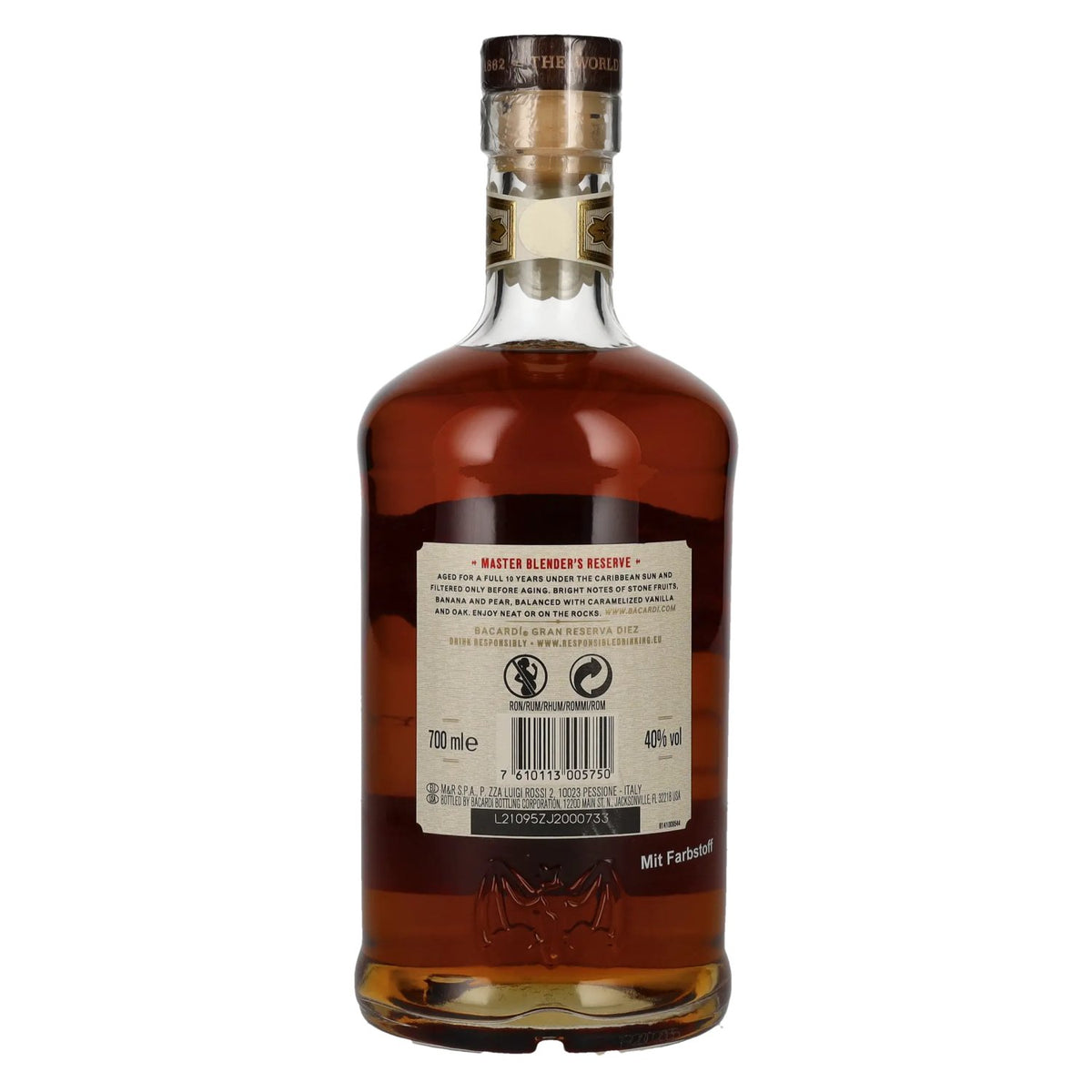 Bacardi 10 Años Gran Reserva Diez Extra Rare Gold Rum 40 % vol. 0,7 l