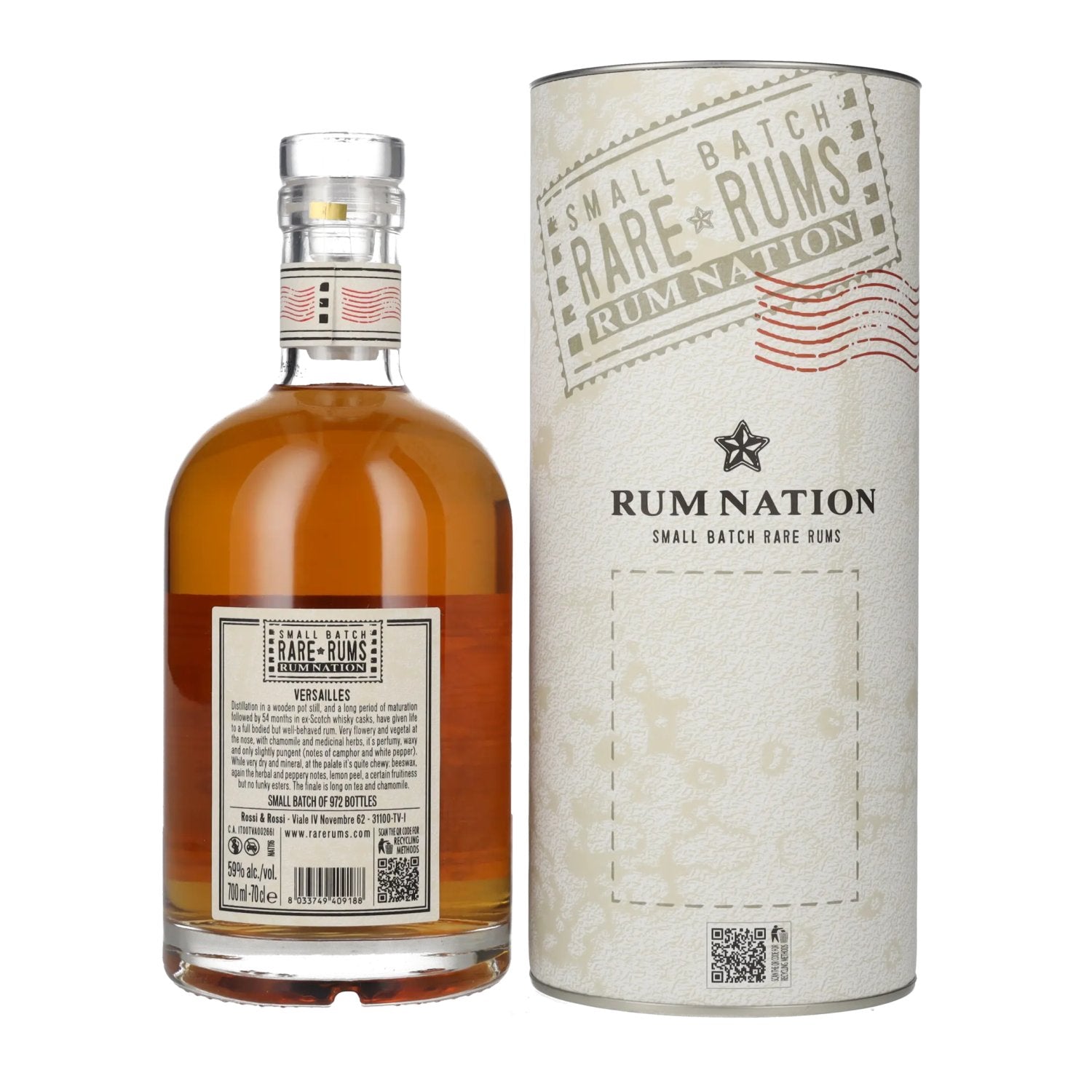 Rum Nation Zeldzame Rums VERSAILLES 2004/2022 59% Vol. 0,7l in geschenkverpakking
