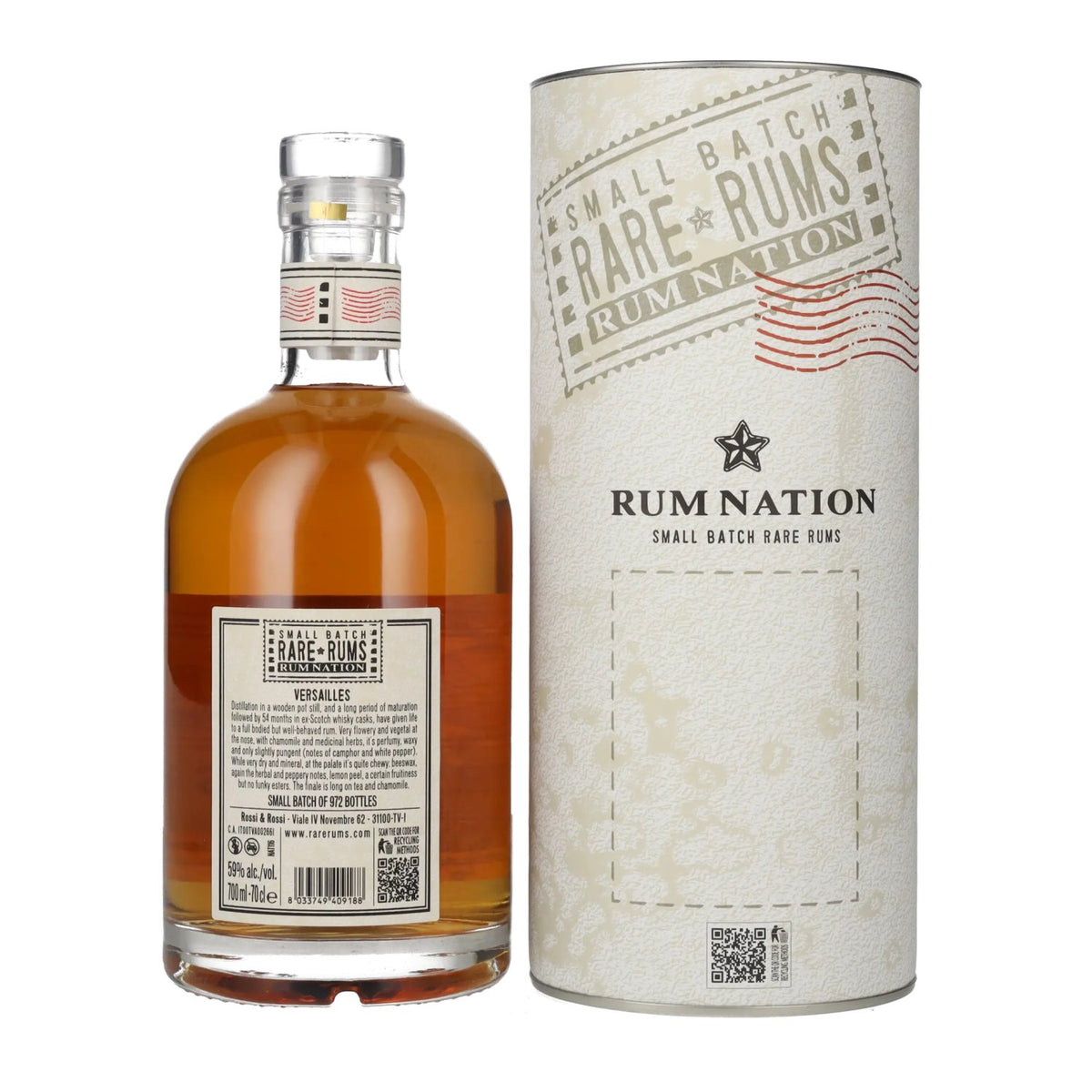 Rum Nation Rare Rums VERSAILLES 2004/2022 59 % vol. 0,7 l dans un coffret cadeau
