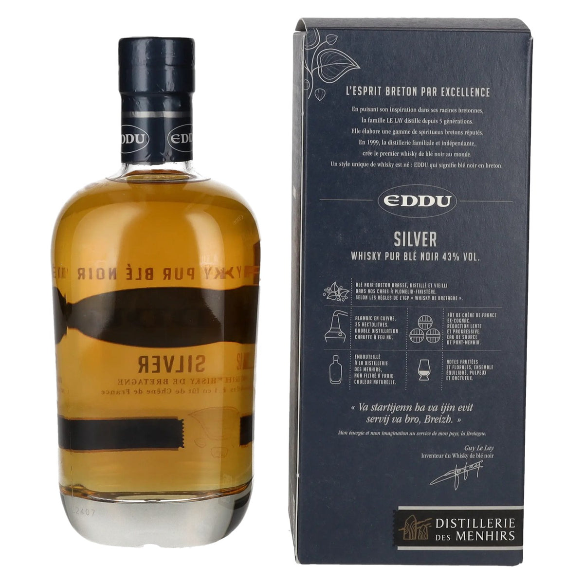 Eddu SILVER Pur Blé Noir Whisky 43% Vol. 0,7l in Geschenkbox