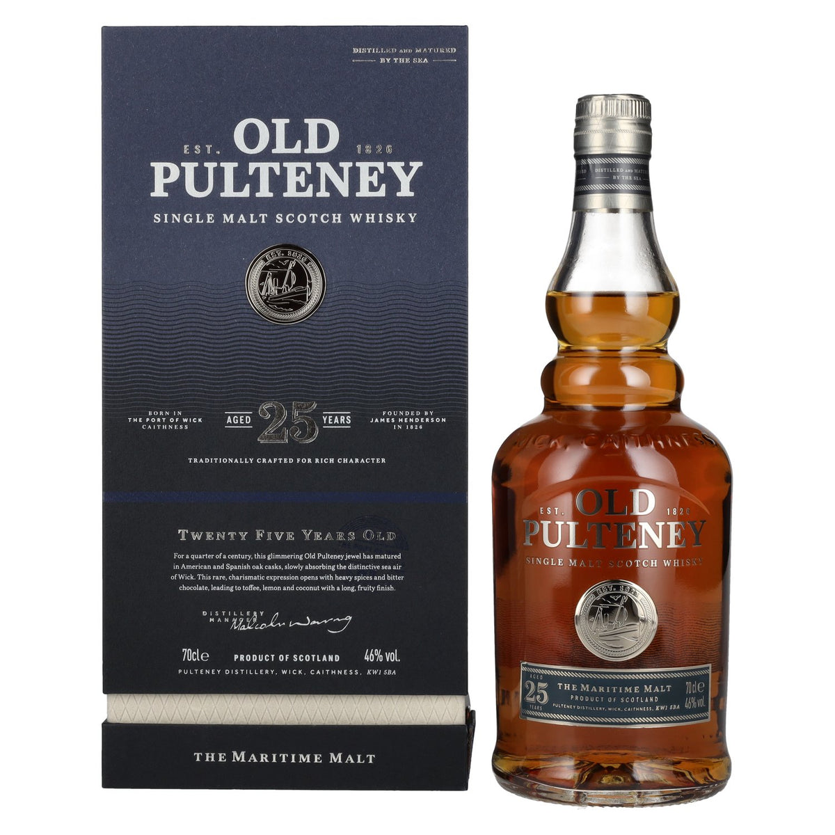 Old Pulteney 25 Years Old Single Malt Scotch Whisky 46% Vol. 0,7l in Geschenkbox