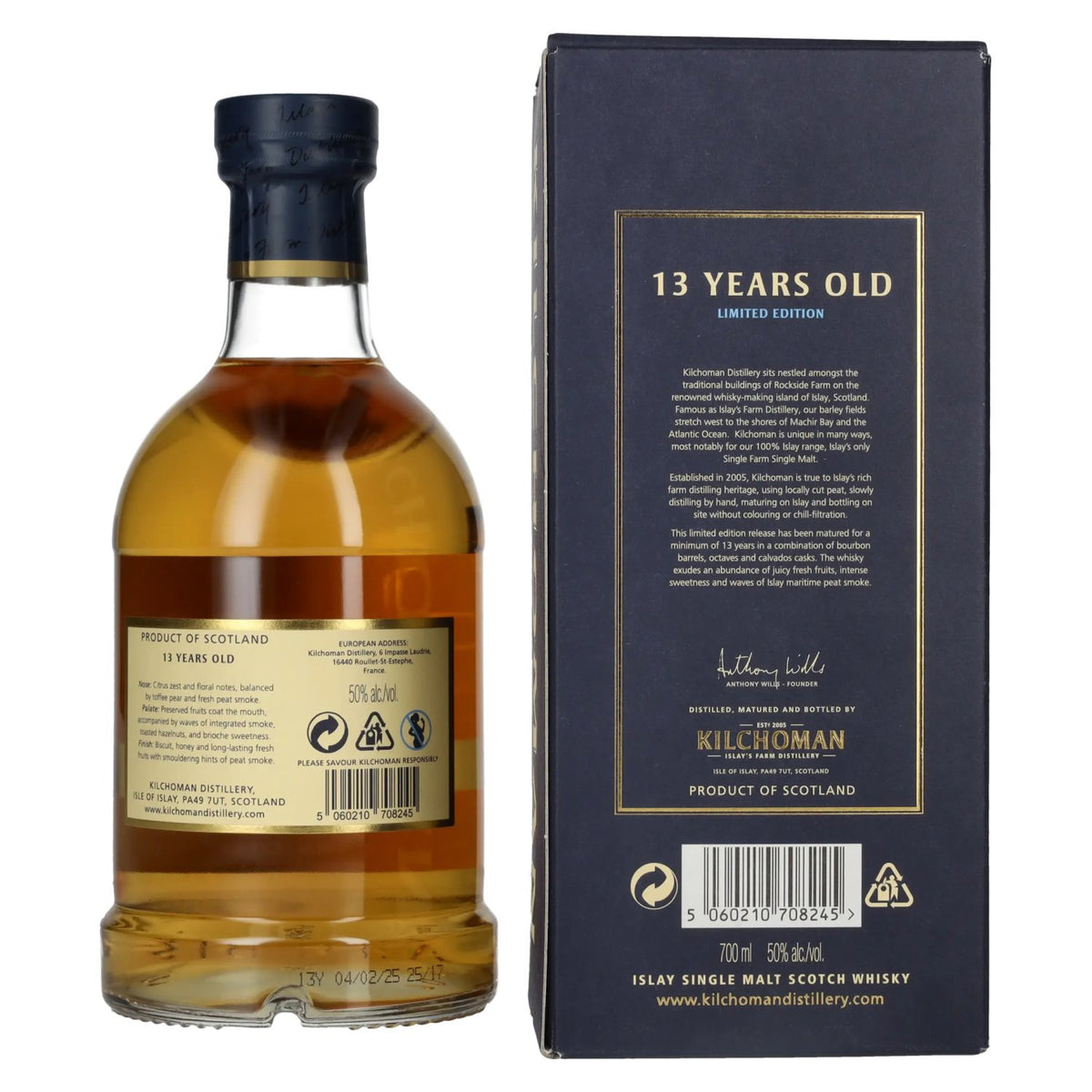 Kilchoman 13 Years Old Islay Single Malt Scotch Whisky Limited Edition 50% Vol. 0,7l in Geschenkbox
