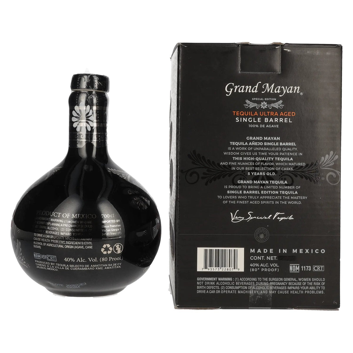 Grand Mayan ULTRA AGED Single Barrel Tequila 100% Agave 40% ABV 0.7l in a gift box