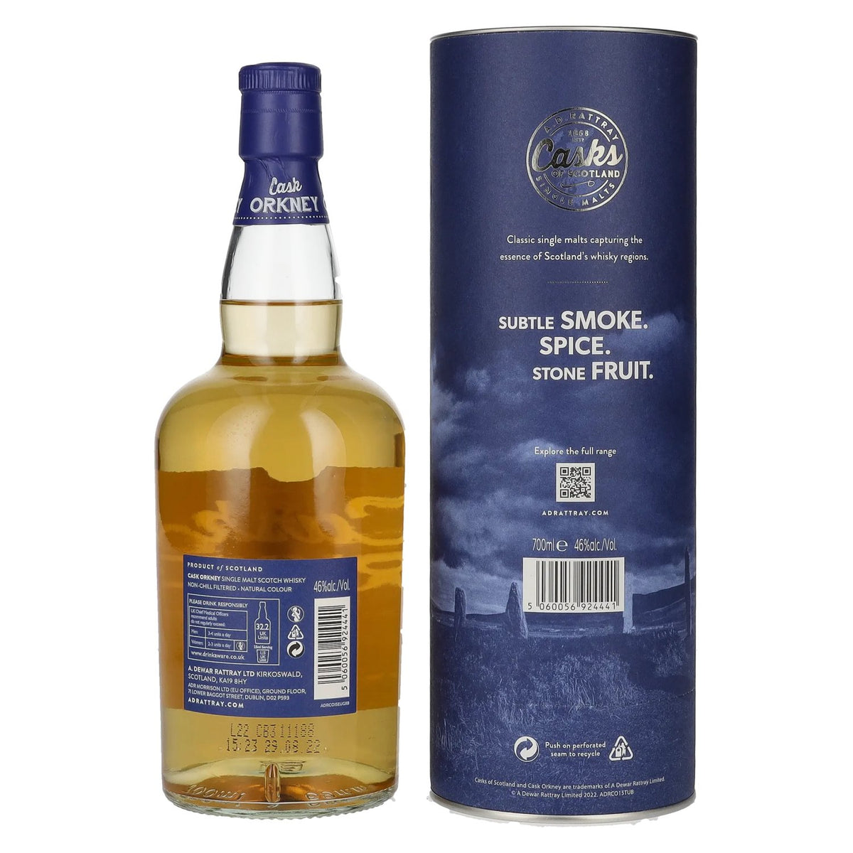 A.D. Rattray Cask Orkney 15 Years Old Single Malt 46% Vol. 0,7l in geschenkverpakking