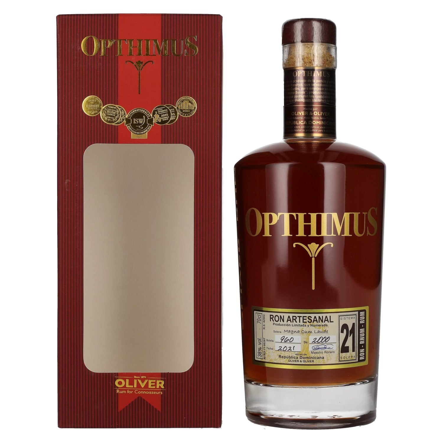Opthimus 21 Sistema Solera Magna Cum Laude 38% vol. 0,7l en boîte cadeau