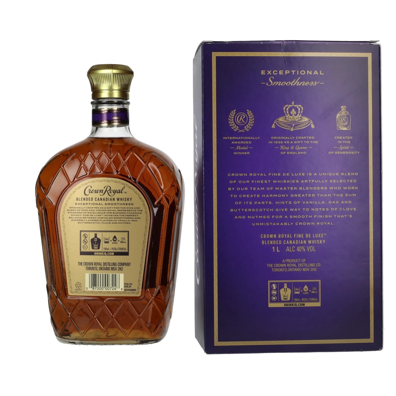 Crown Royal Fine De Luxe Blended Canadian Whisky 40% Vol. 1l in gift box