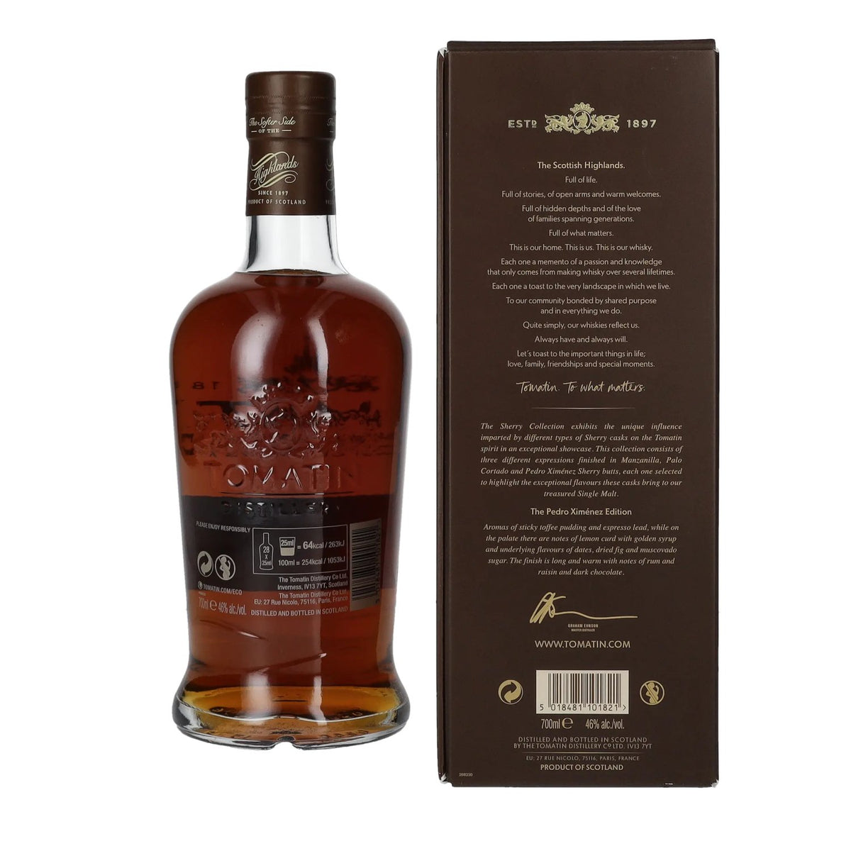 Tomatin 17 Years Old SHERRY COLLECTION Pedro Ximénez Sherry Butts Limited Edition 2006 46% vol. 0.7 l in a gift box