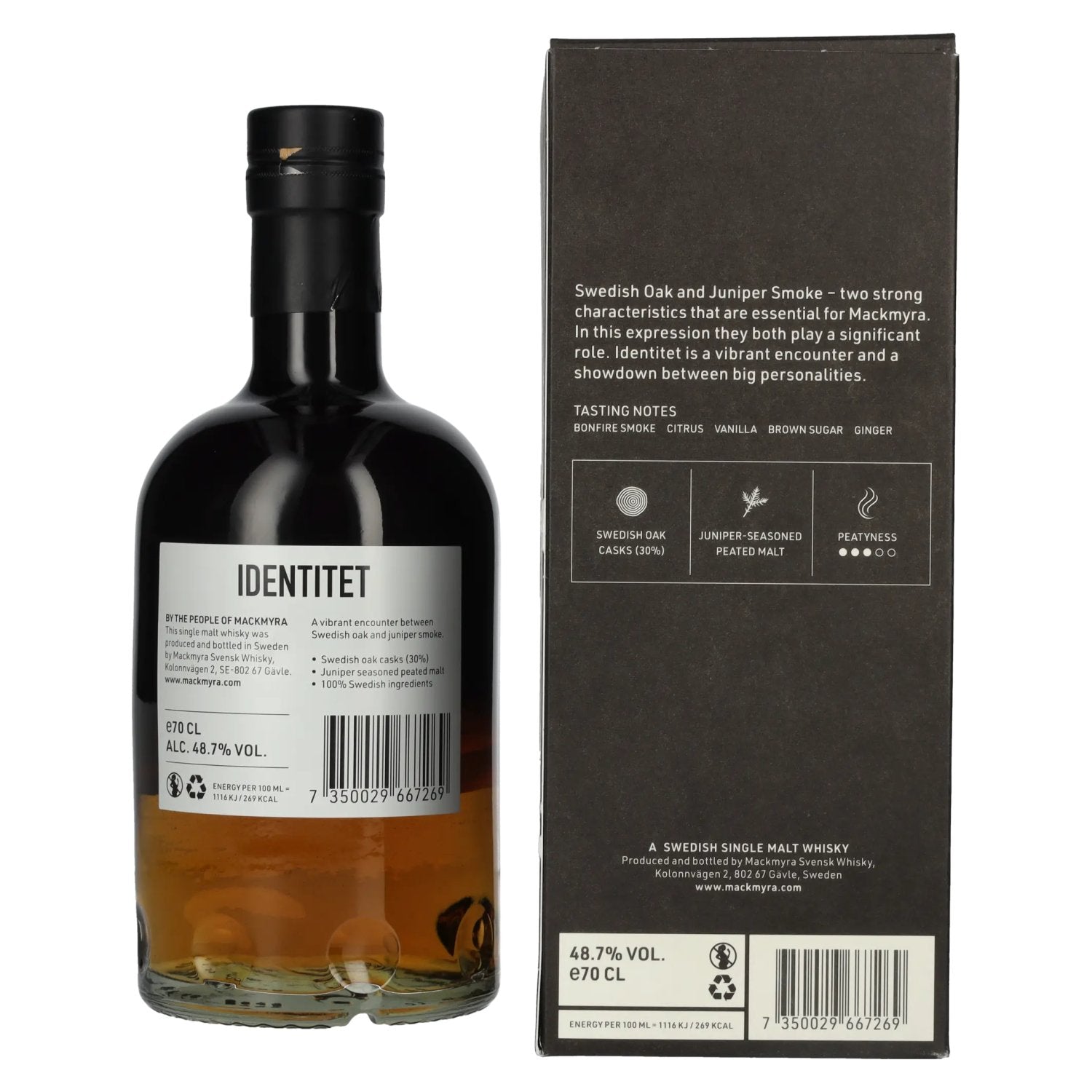 Mackmyra IDENTITET Swedish Single Malt Whisky 48,7% Vol. 0,7l in Geschenkbox