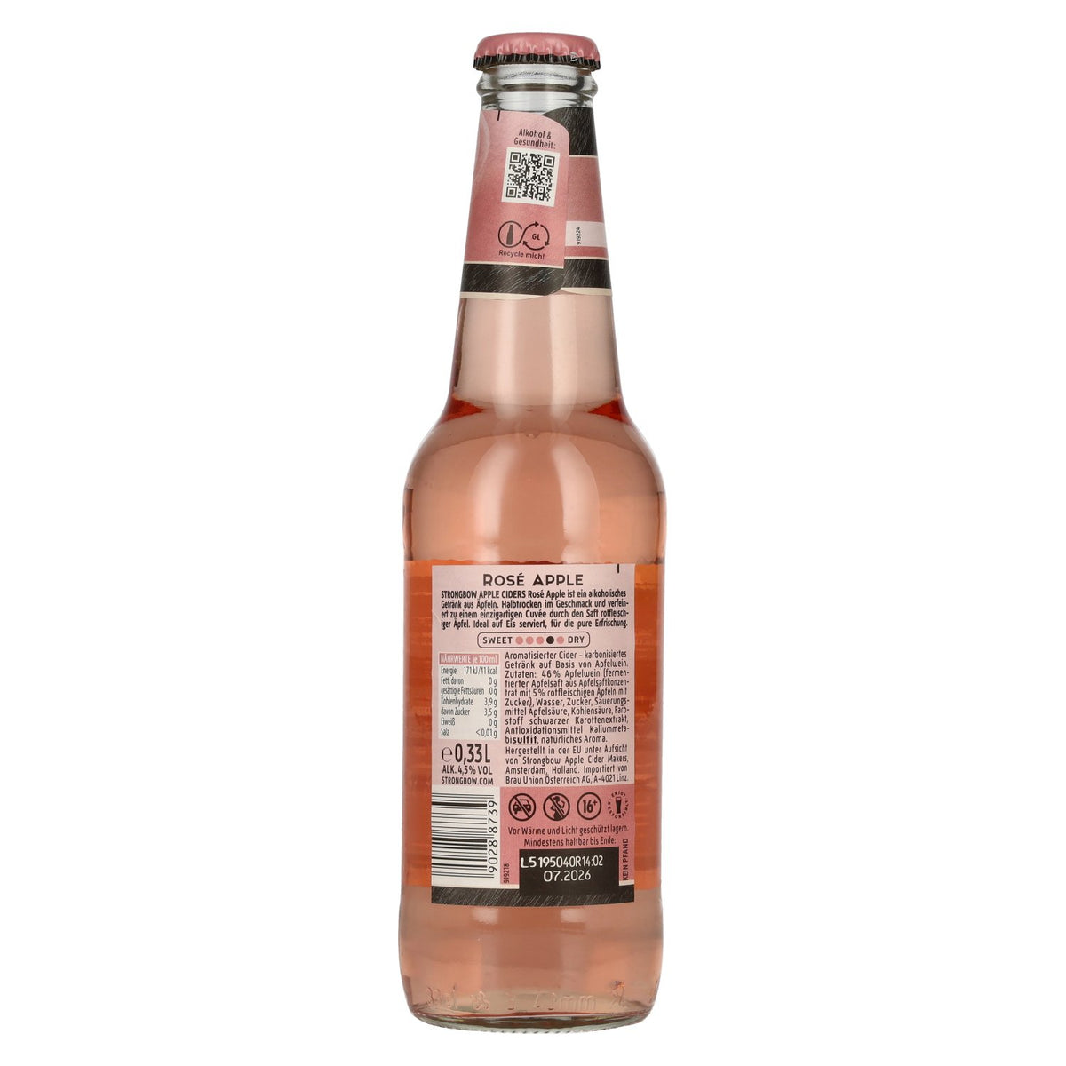 Strongbow Cider Rosé Apple 4,5% Vol. 6x4x0,33l