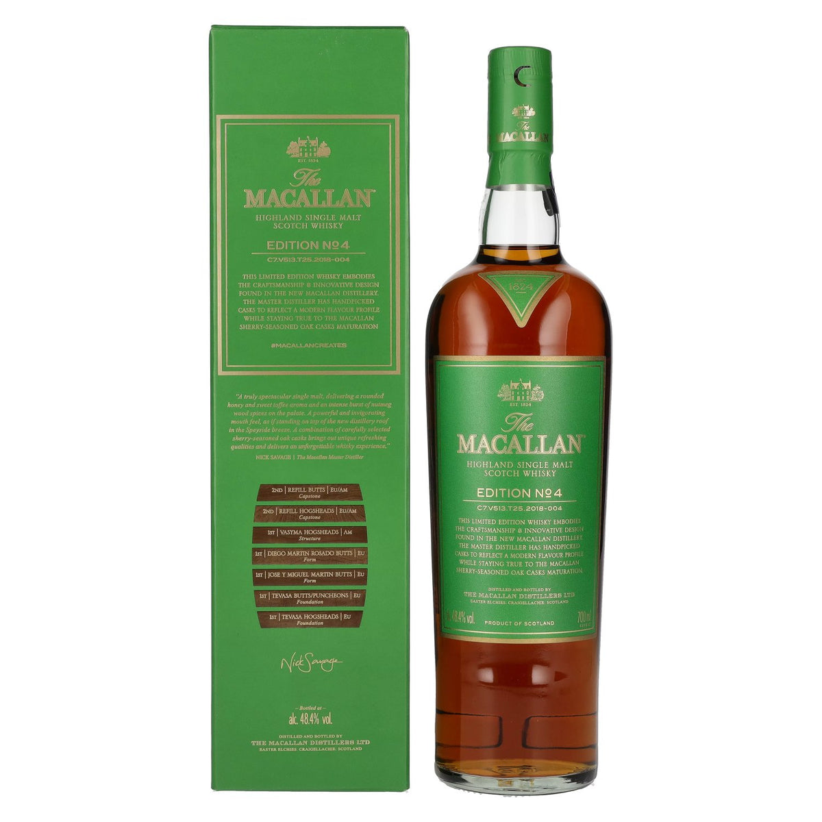 The Macallan EDITION N° 4 Highland Single Malt 48,4% vol. 0,7 l in geschenkverpakking