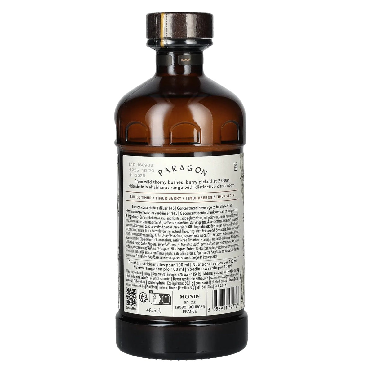 Monin Paragon TIMUR BERRY Single Botanic Cordial Mystic Collection 0,485 l