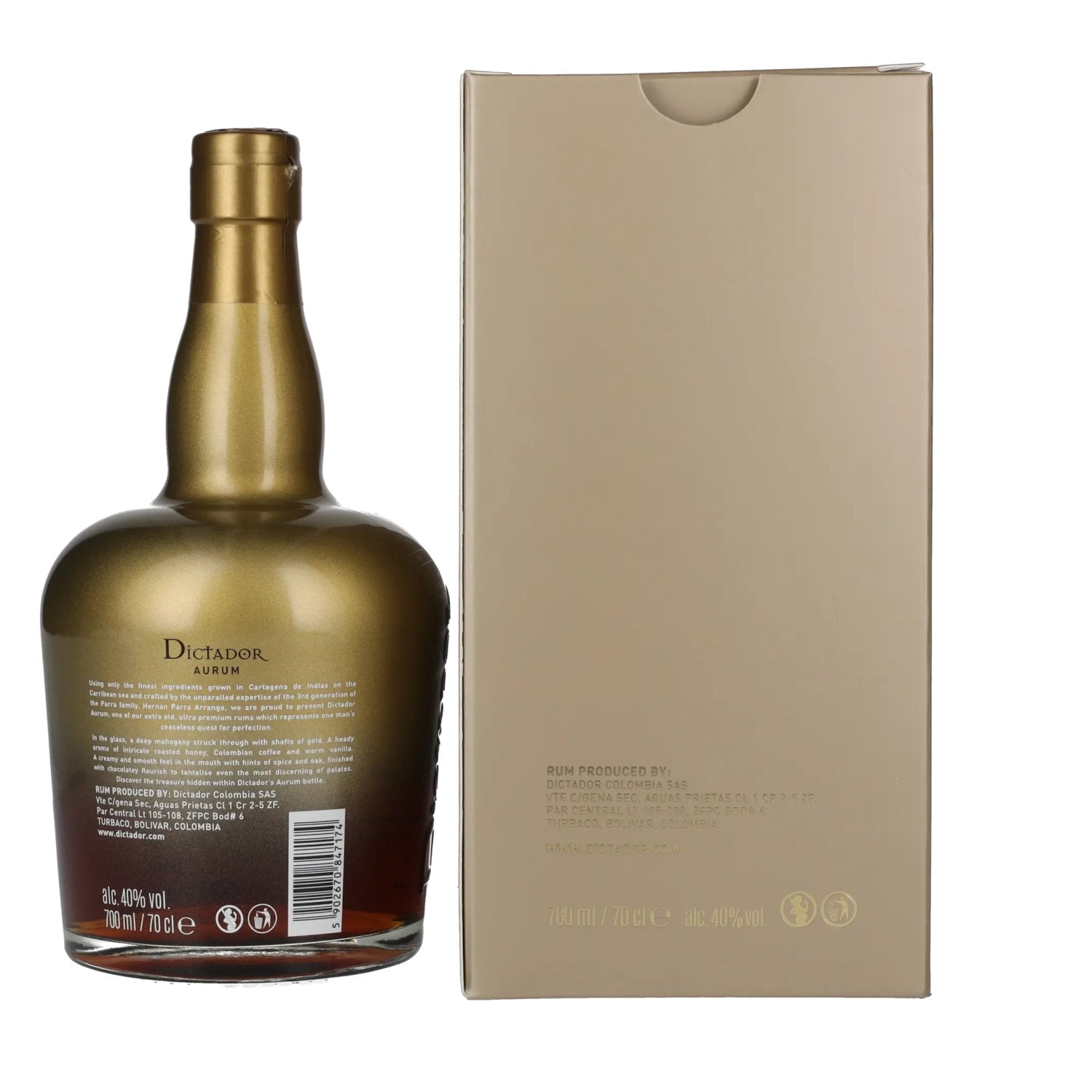Dictador AURUM Colombian Aged Rum 40% Vol. 0,7l in gift box