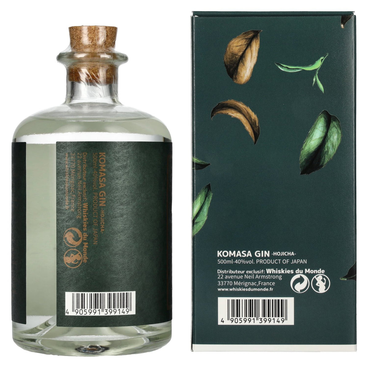 Komasa Gin HOJICHA 40 % vol., 0,5 l, dans un coffret cadeau