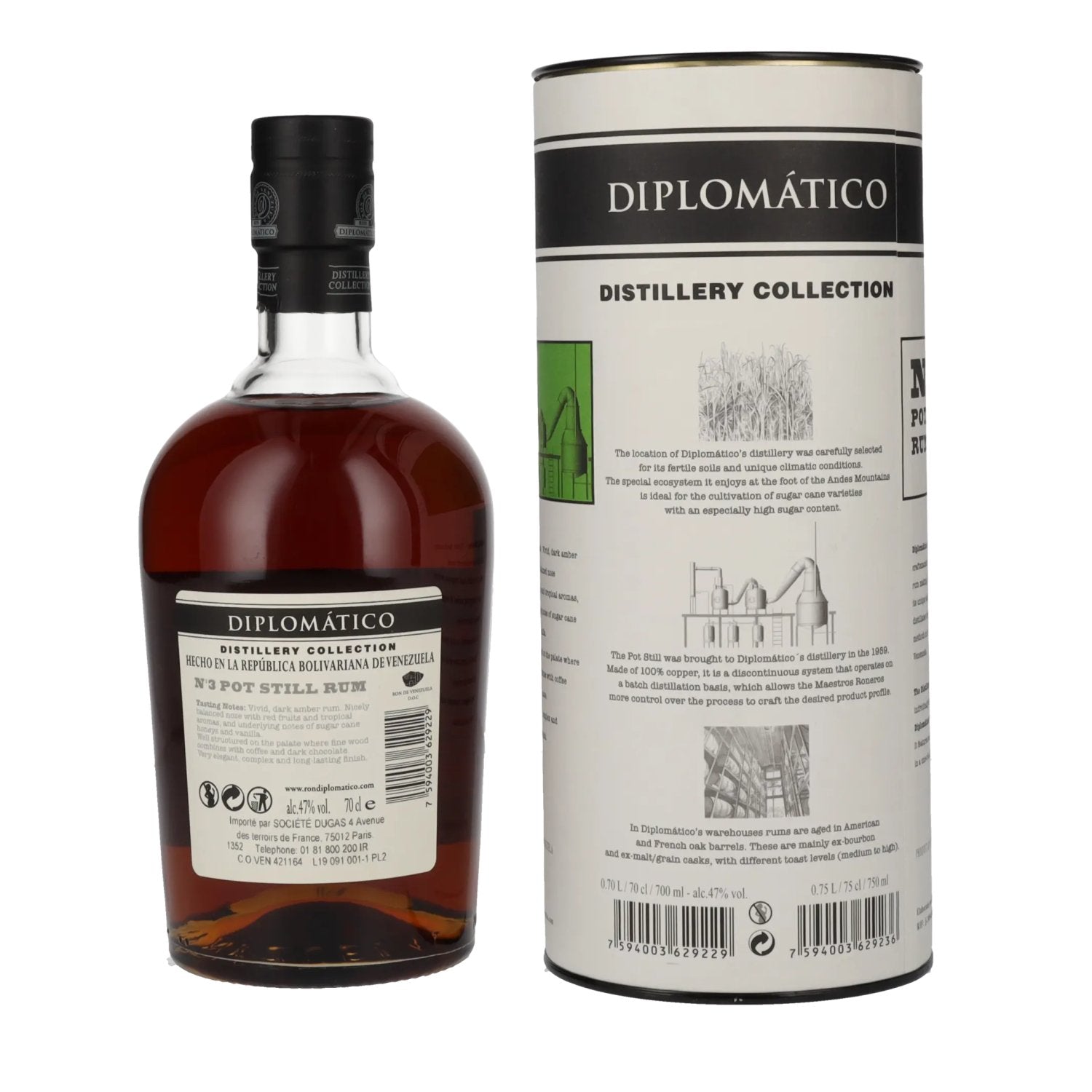 Diplomático Distillery Collection N° 3 POT STILL Rum 47% Vol. 0,7l in Geschenkbox