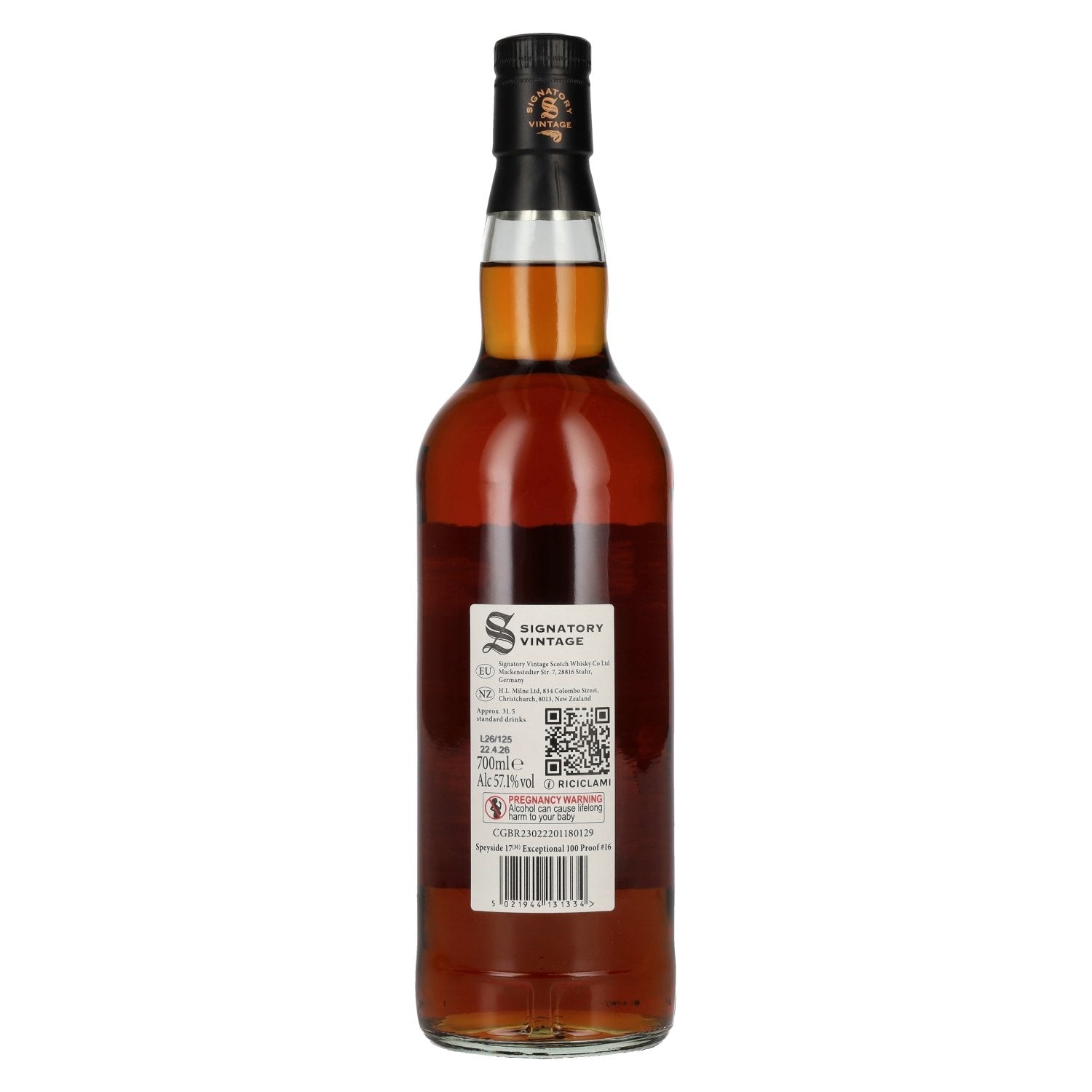 Signatory Vintage 100 Proof Edition SPEYSIDE (M) 17 Years Old Single Malt #16 2008 57,1% Vol. 0,7l