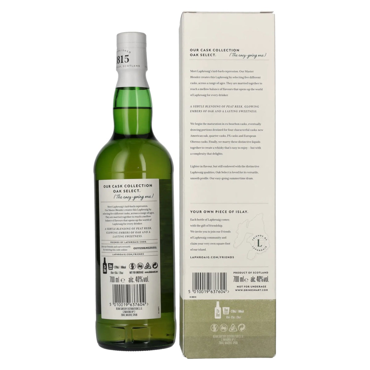 Laphroaig OAK SELECT Islay Single Malt Scotch Whisky 40% vol. 0,7 l in geschenkverpakking