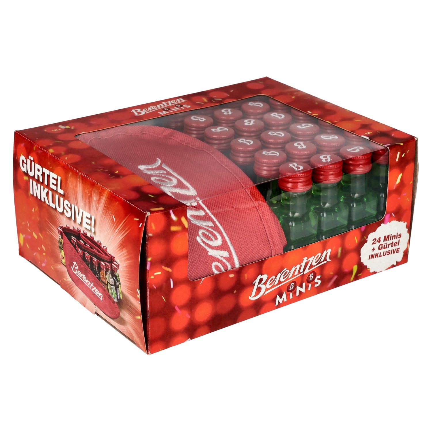 Berentzen Minis 16,5 % vol. 24 x 0,02 l en bouteilles PET + ceinture de fête incluse