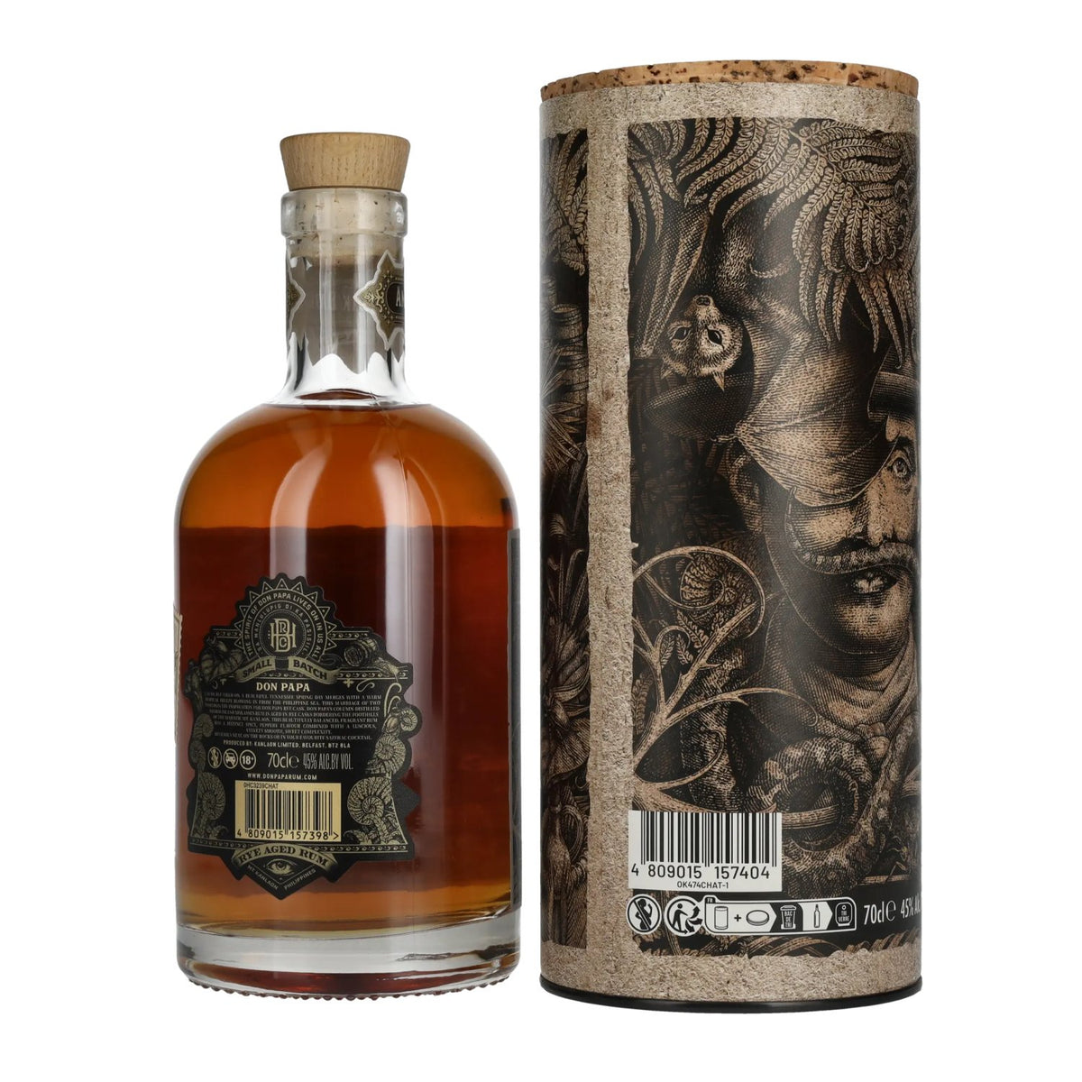 Rhum Don Papa Rye Aged 45 % vol., 0,7 l, dans un coffret cadeau