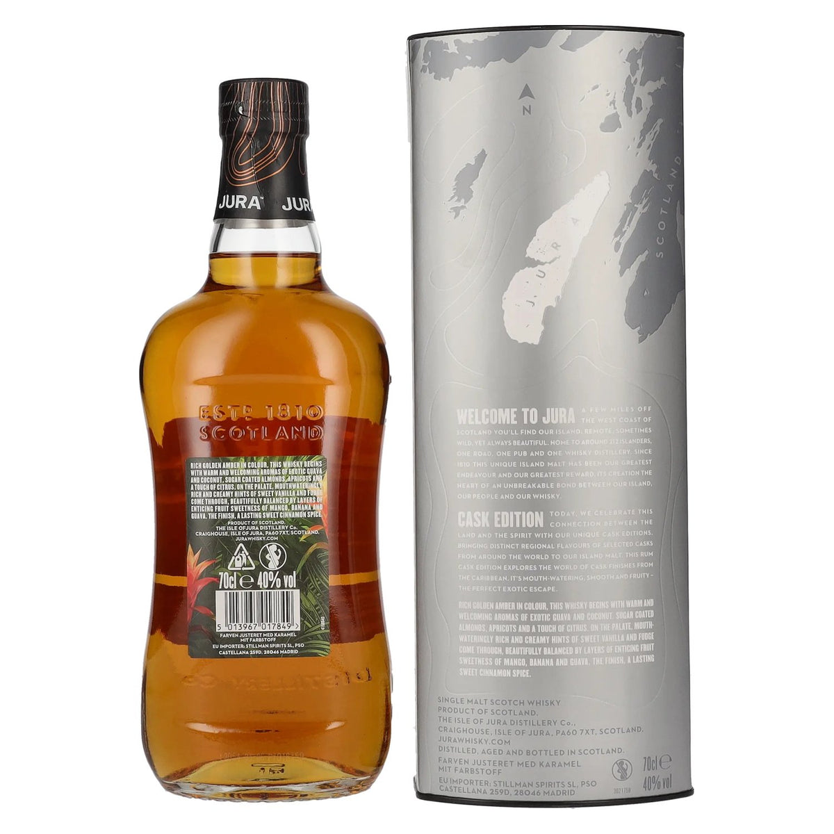 Jura Single Malt Scotch Whisky RUM CASK FINISH 40% Vol. 0,7l in Geschenkbox