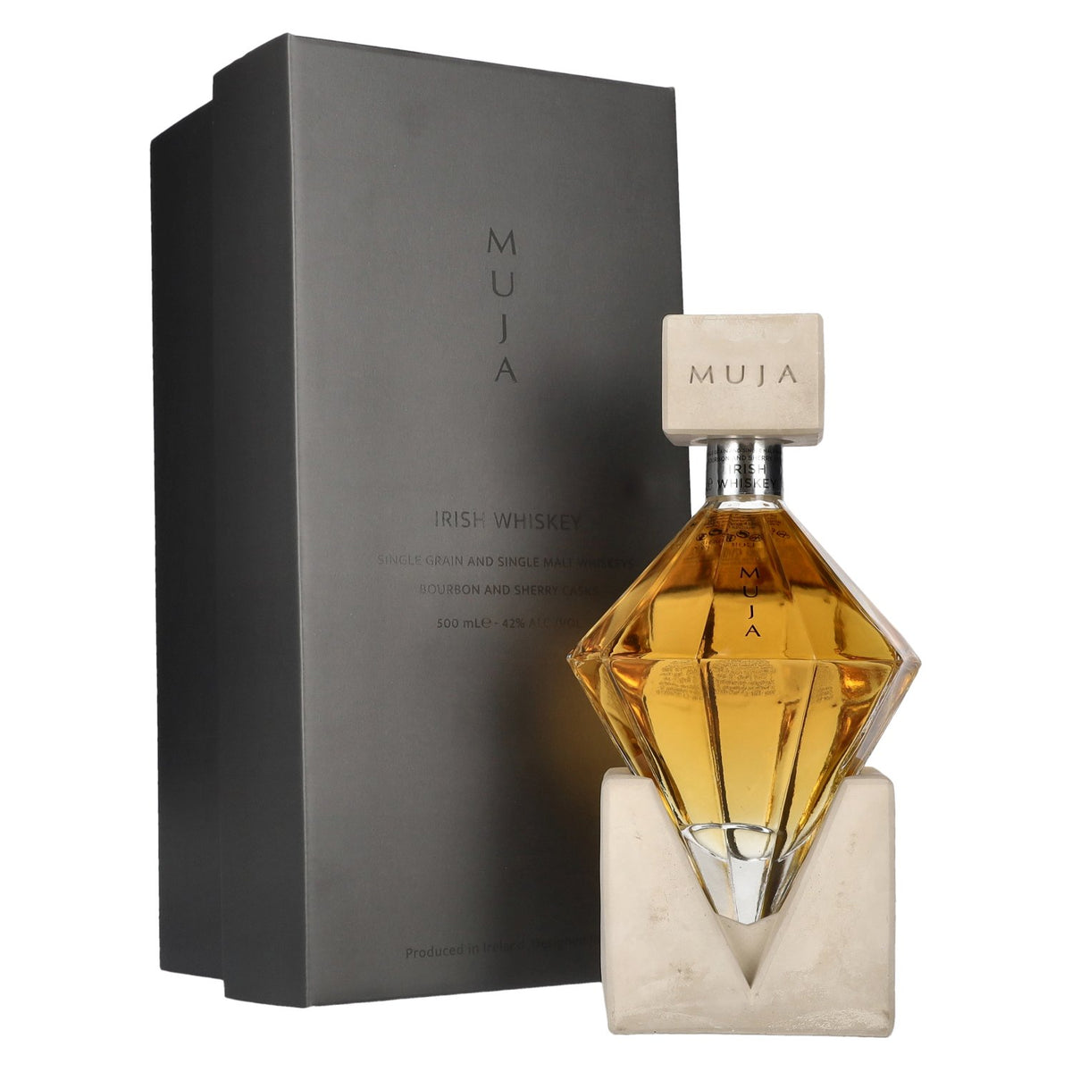 Whisky irlandais Muja Single Grain, 42 % vol., 0,5 l, dans un coffret cadeau