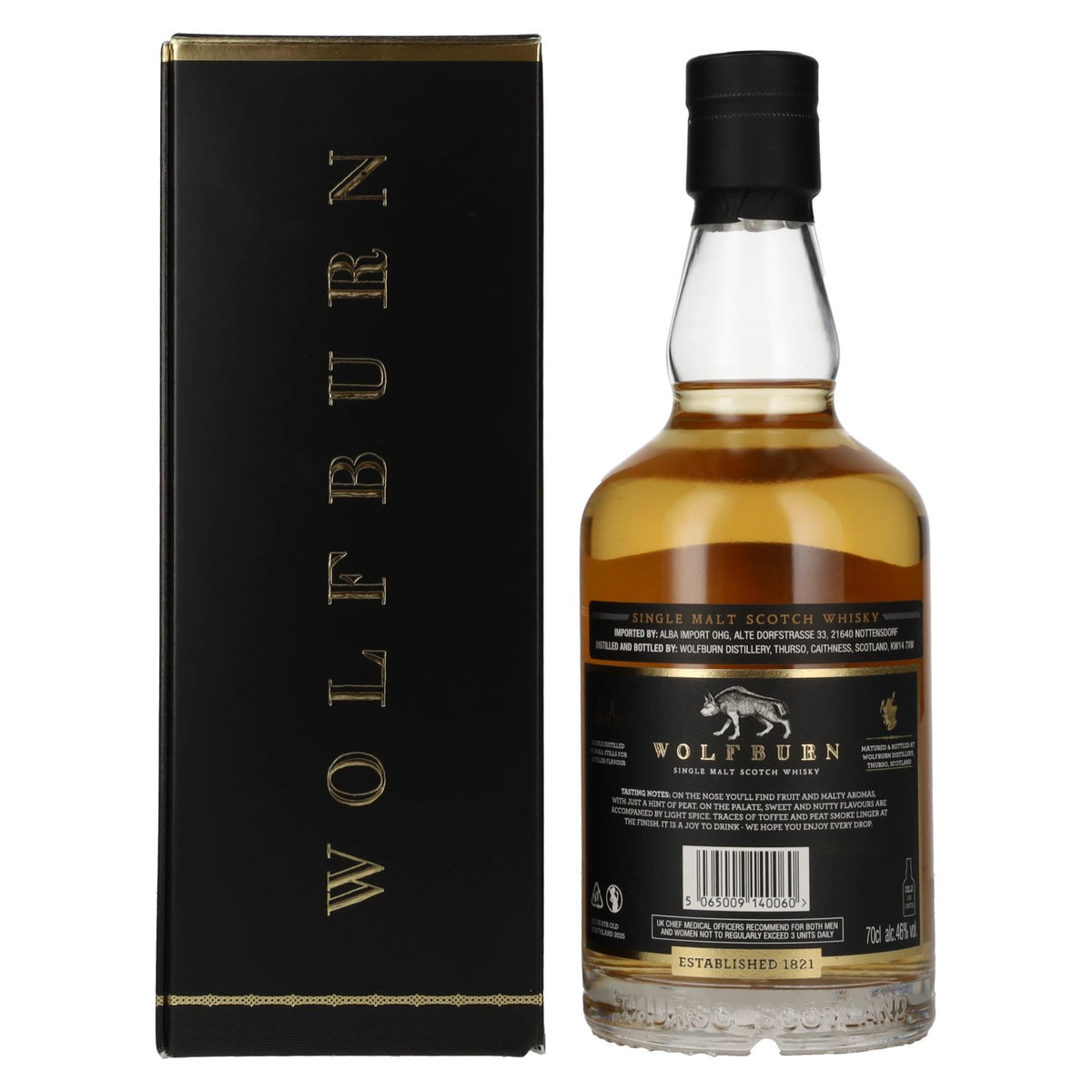 Wolfburn 8 Years Old NORTHLAND Quarter Cask Single Malt Scotch Whisky 46% vol. 0.7 l in a gift box