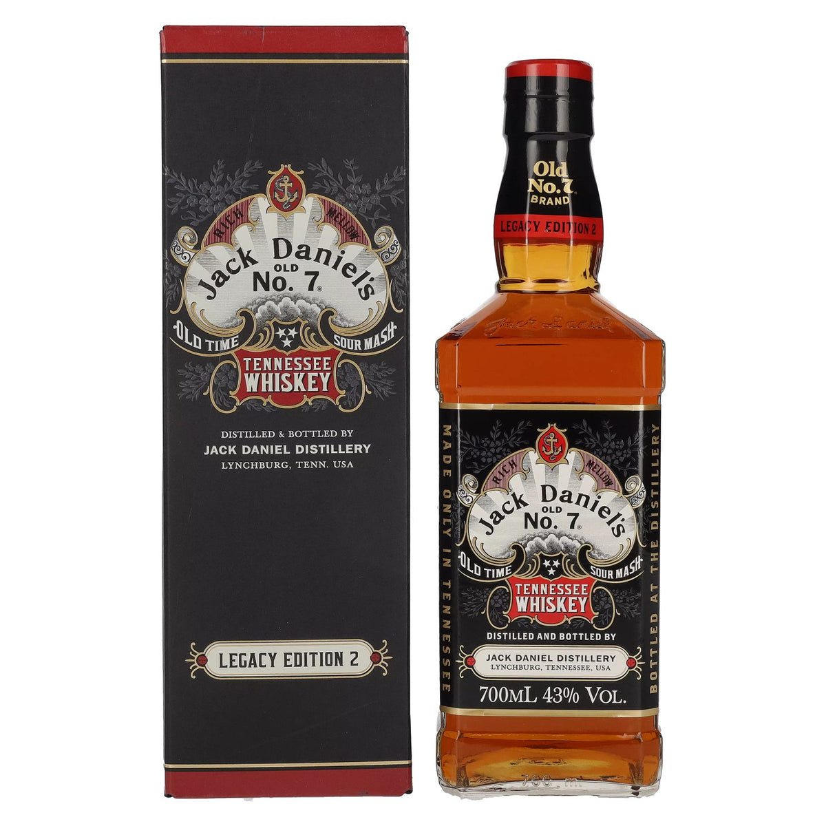 Jack Daniel's Sour Mash Tennessee Whisky LEGACY EDITION No. 2 – BLACK DESIGN 43% vol. 0.7l in a gift box