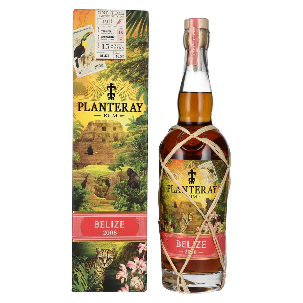 Planteray Rum BELIZE Double Aged Rum ONE-TIME Limited Edition 2008 48.3% vol. 0.7 l in a gift box