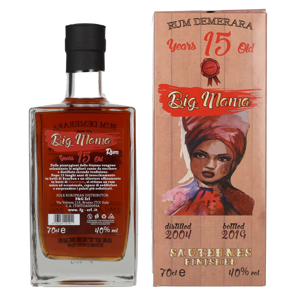 Big Mama 15 Years Old Rum Demerara Sauternes Finished 2004 40% Vol. 0,7l en boîte cadeau
