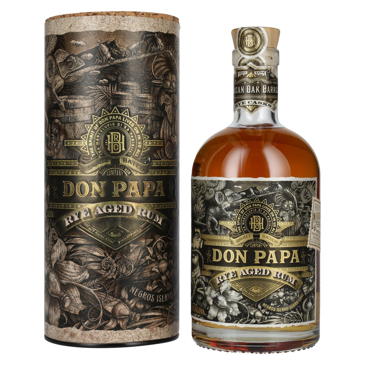 Rhum Don Papa Rye Aged 45 % vol., 0,7 l, dans un coffret cadeau