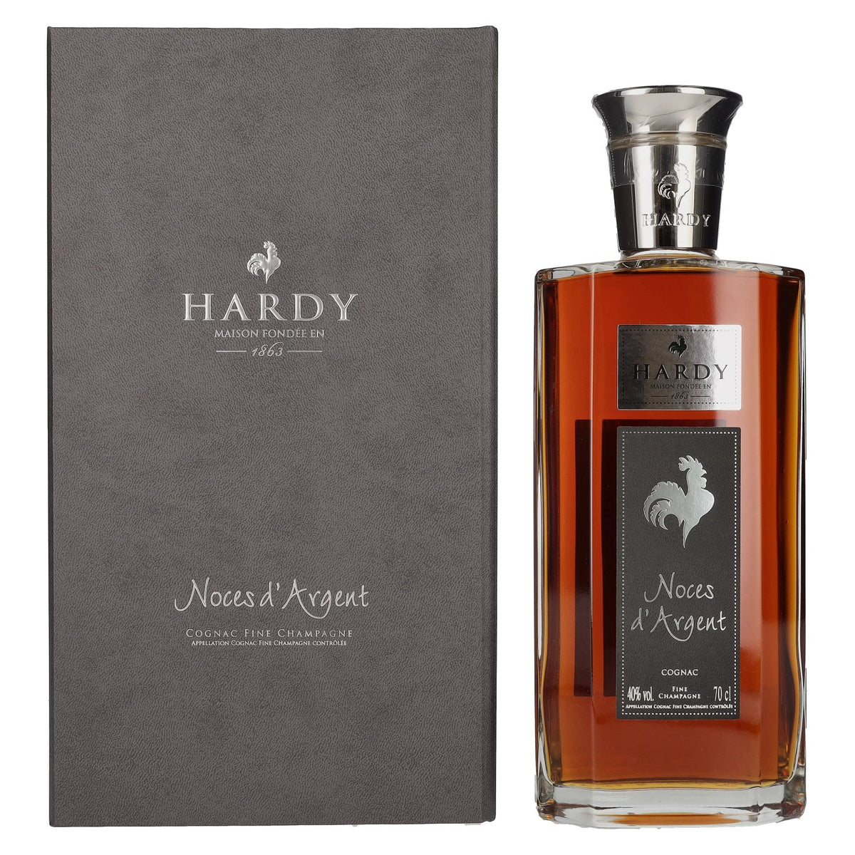 Hardy Cognac Noces d'Argent 40 % vol., 0,7 l, dans un coffret cadeau