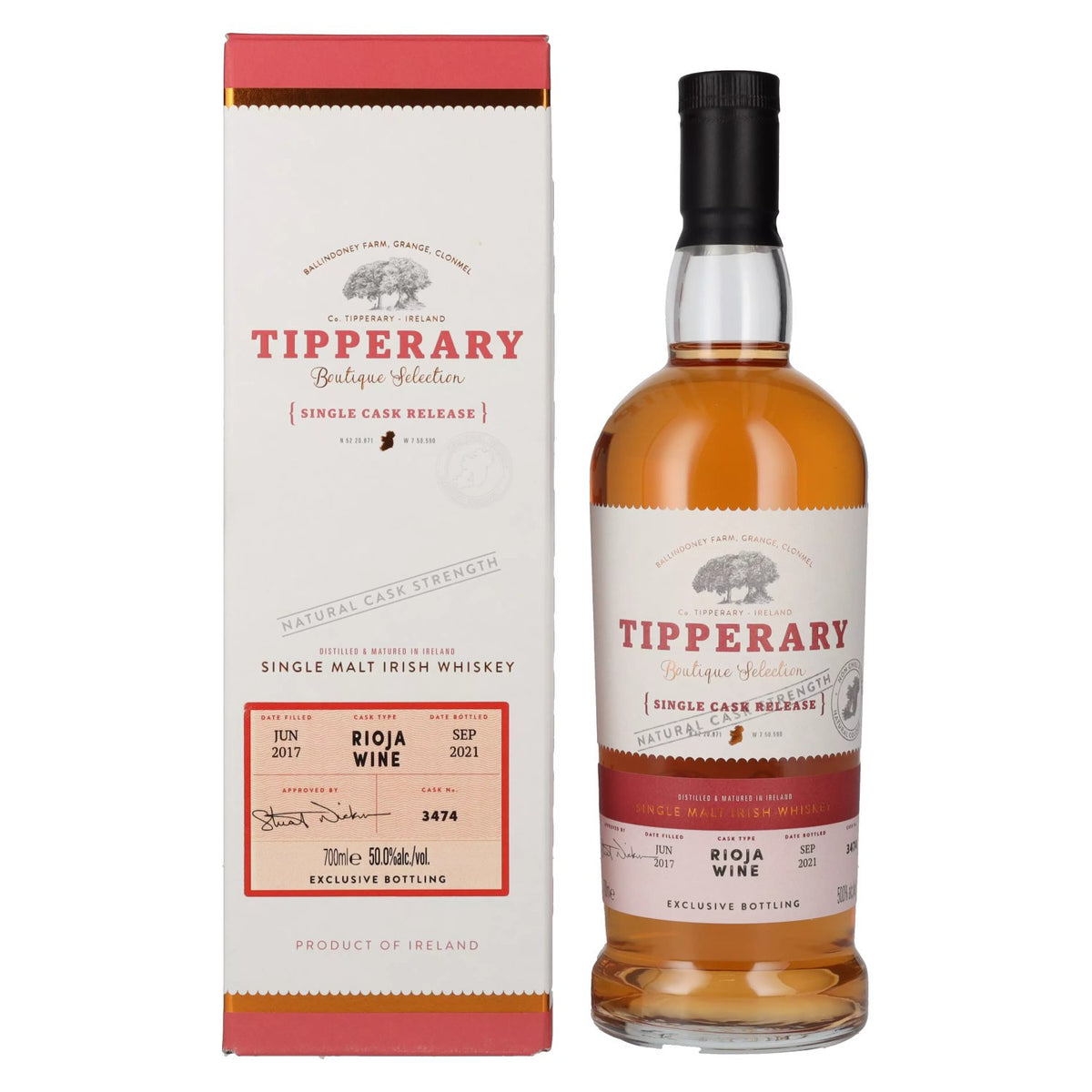Tipperary Boutique Selection RIOJA WINE Cask Release 2017 50% Vol. 0,7l in Geschenkbox