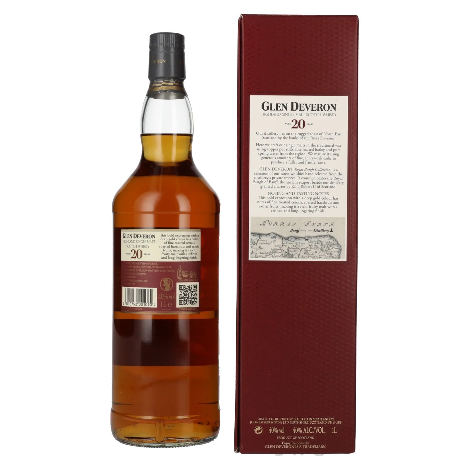 Glen Deveron 20 Years Old Highland Single Malt 40% Vol. 1l in geschenkverpakking