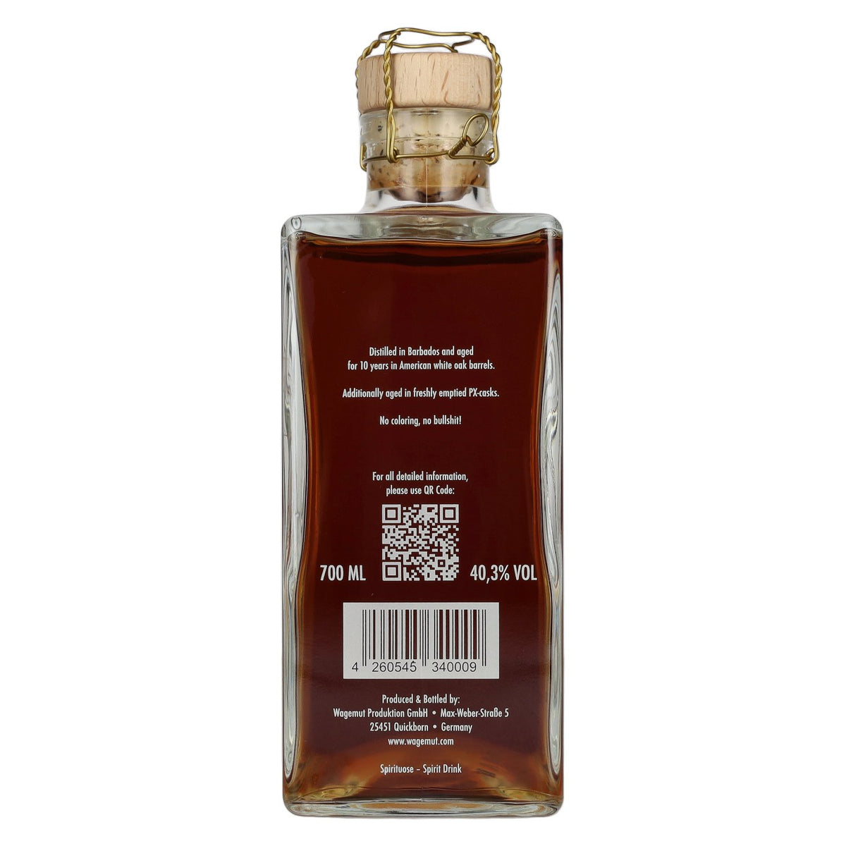 Wagemut by N. Kröger PX-CASK Barbados 40,3% Vol. 0,7l