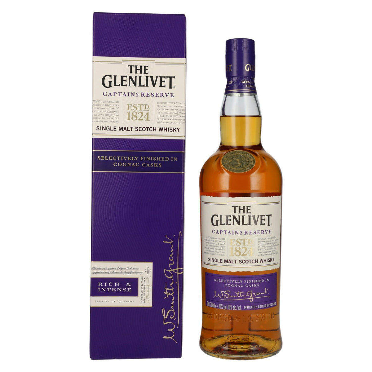 The Glenlivet CAPTAINS RESERVE, whisky single malt écossais, 40 % vol., 0,7 l, dans un coffret cadeau
