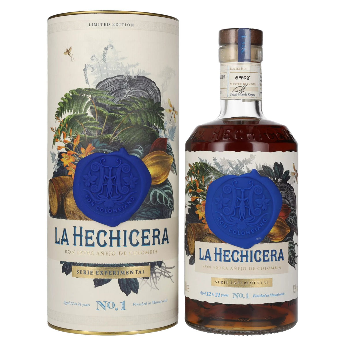 La Hechicera Ron Extra Añejo de Colombie SÉRIE EXPÉRIMENTALE n° 1 43 % vol. 0,7 l dans un coffret cadeau