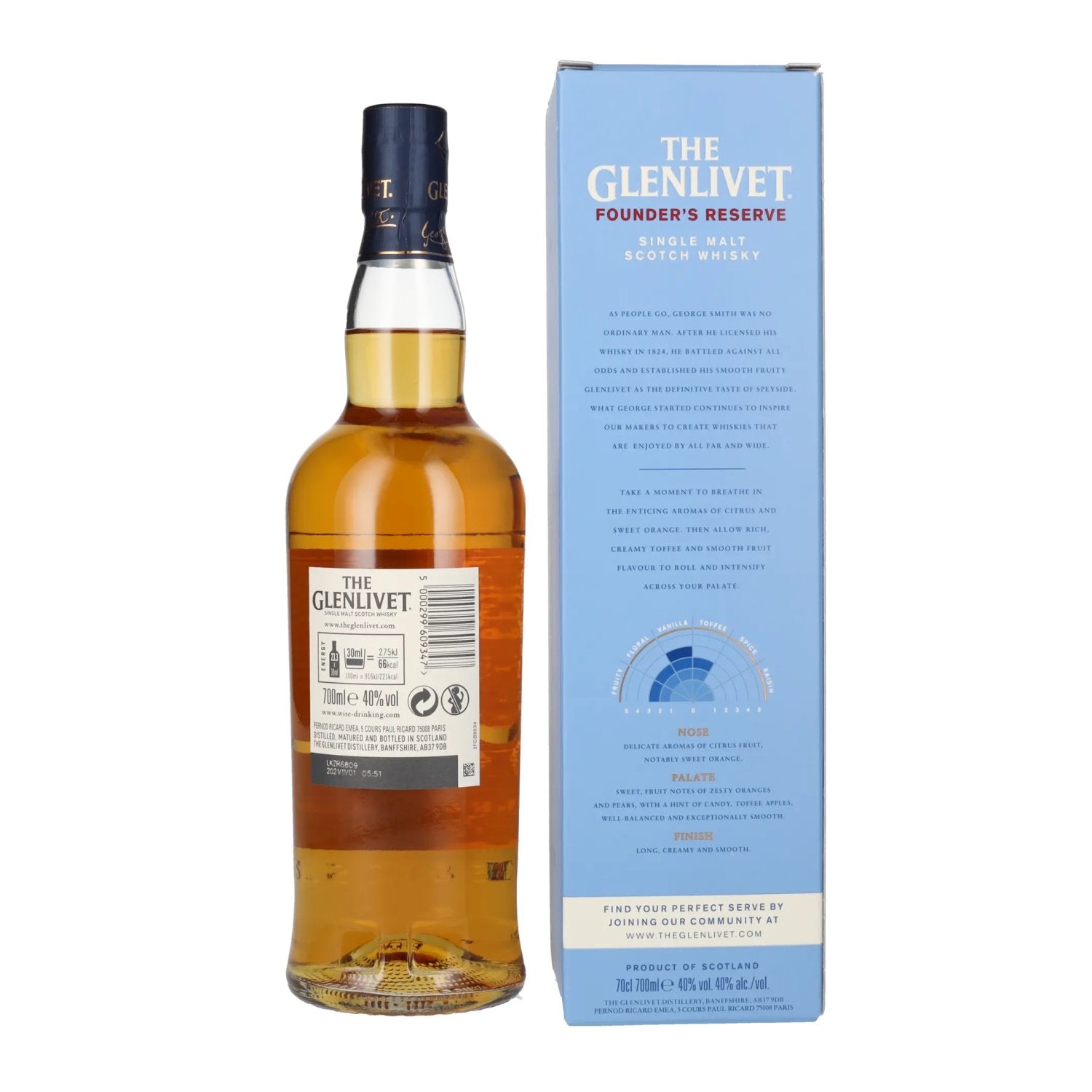 The Glenlivet FOUNDER'S RESERVE American Oak Selection 40% Vol. 0,7l in gift box