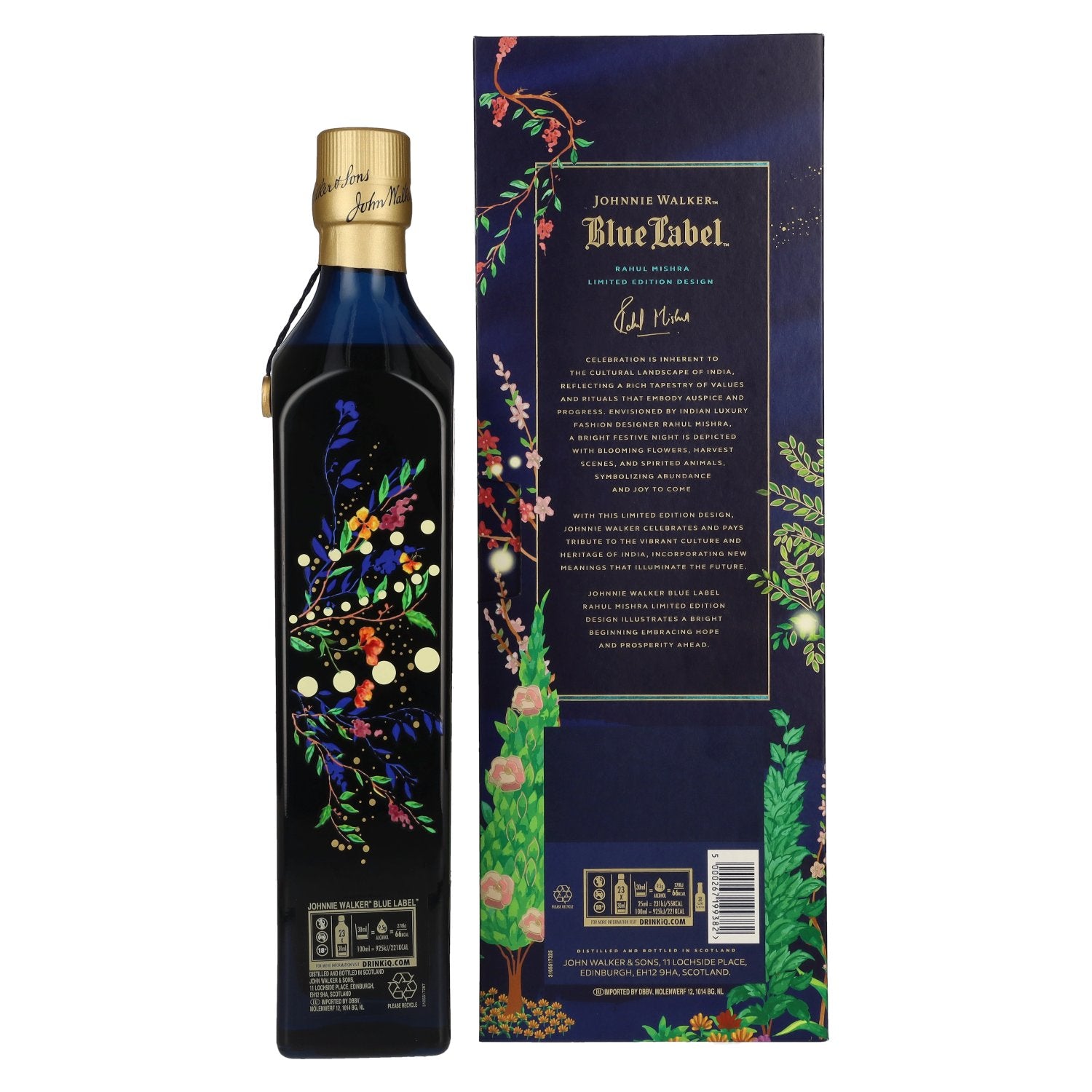 Johnnie Walker Blue Label Rahul Mishra Blended Scotch Whisky 40% Vol. 0,7l in geschenkverpakking