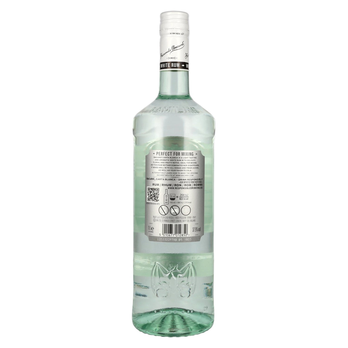 Bacardi Ron Carta Blanca Superior 37,5% vol. 1 l