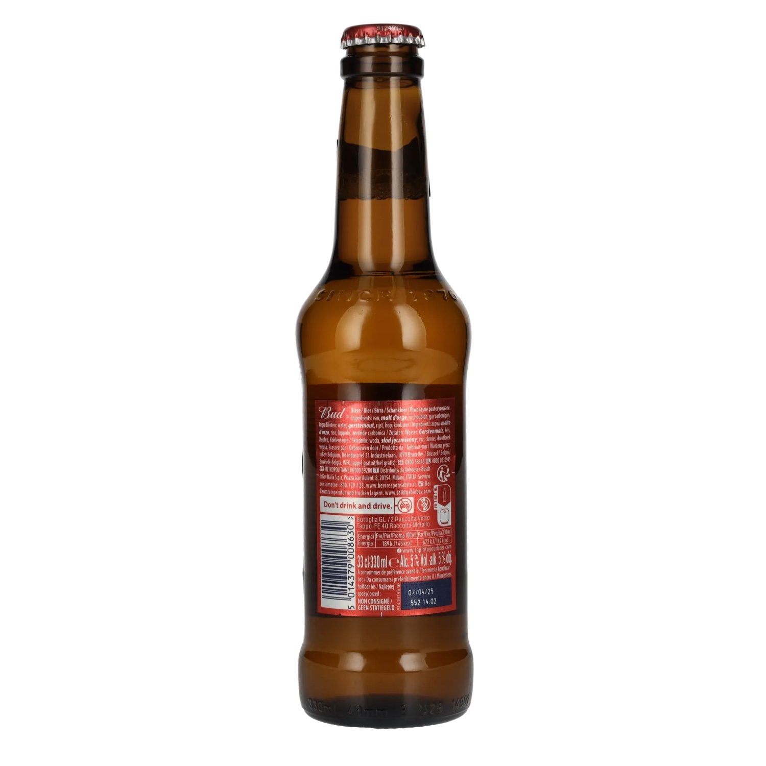 Bud American Lager Beer 5% Vol. 0,33l